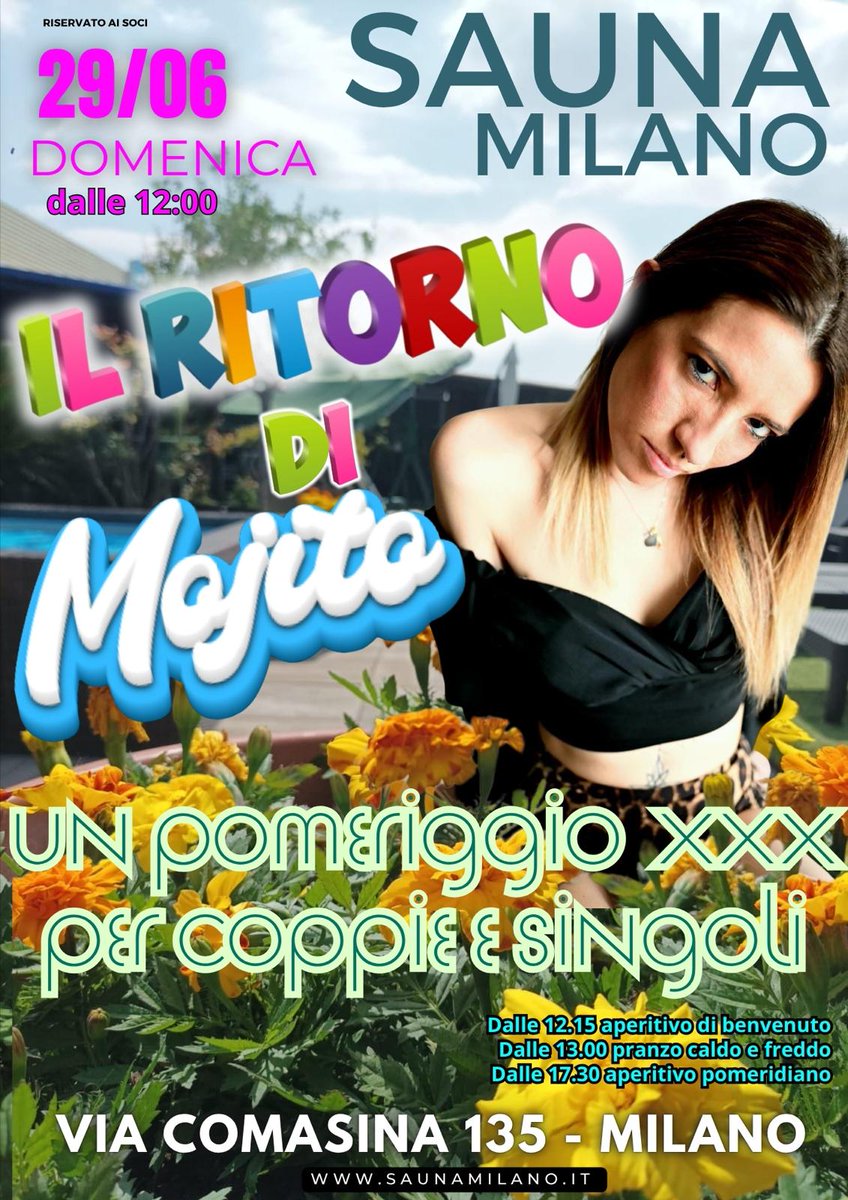 SaunaMilano (@saunamilano) on Twitter photo Il ritorno di <a href="/mojito91_15/">mojitoreal</a> alla <a href="/saunamilano/">SaunaMilano</a> VIA COMASINA 135 questo #weekend 29 #giugno dalle 12
#party #xxx #libertine #top #allagrande Il ritorno di <a href="/mojito91_15/">mojitoreal</a> alla <a href="/saunamilano/">SaunaMilano</a> VIA COMASINA 135 questo #weekend 29 #giugno dalle 12
#party #xxx #libertine #top #allagrande