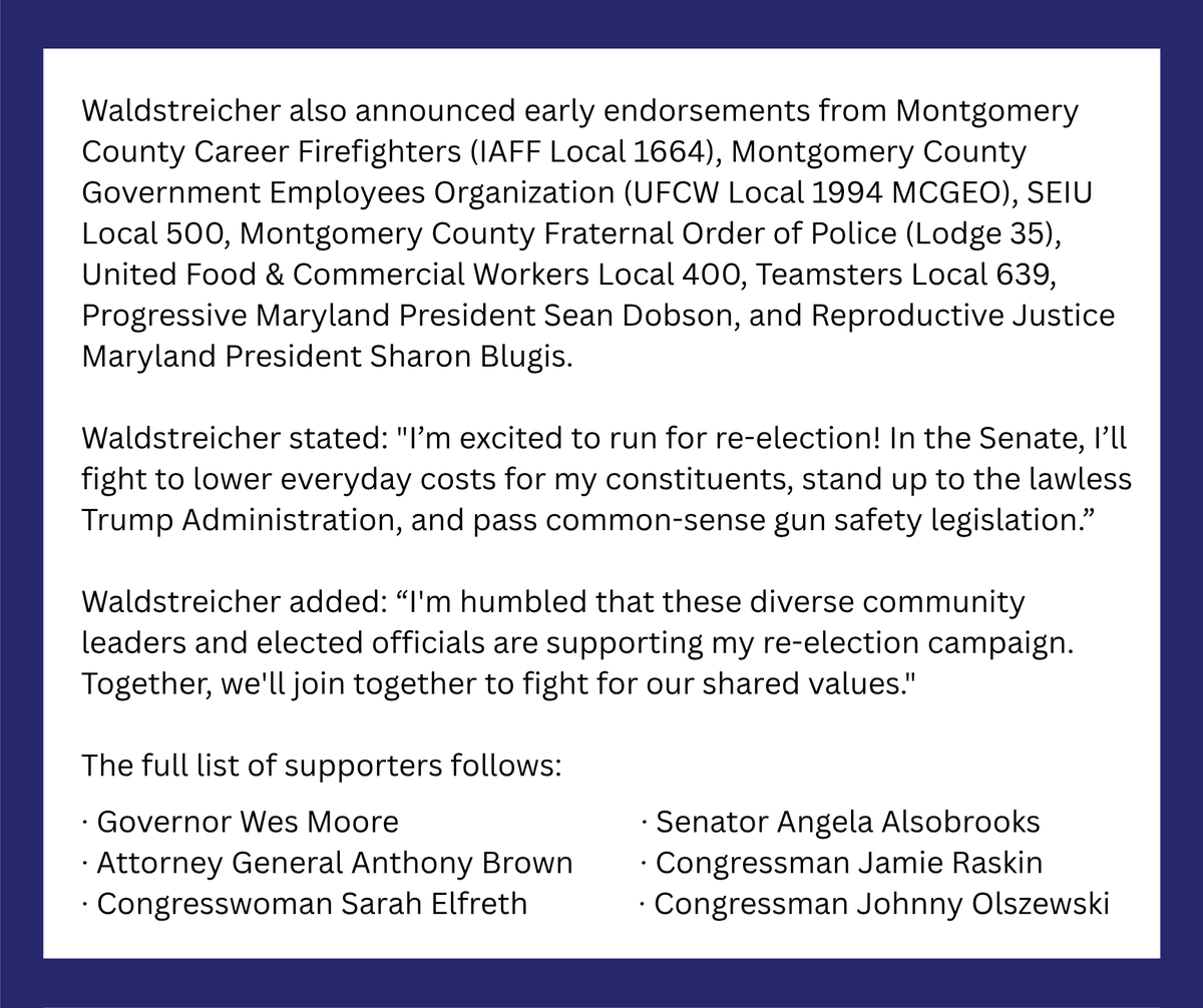 jwaldstreicher's tweet image. I'm excited to announce that I'm running for re-election! Humbled to be joined in this fight by some incredible community leaders, unions, & elected officials. My full release:
