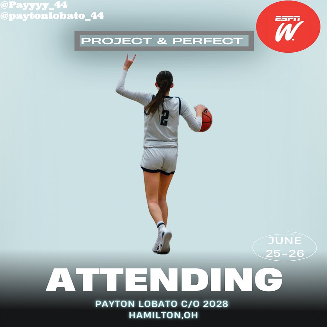 Grateful for the opportunity! I will be attending the Project &amp; Perfect camp‼️
June 25-26 📍Hamilton, OH 
C/O 2028 |PG| 5'7