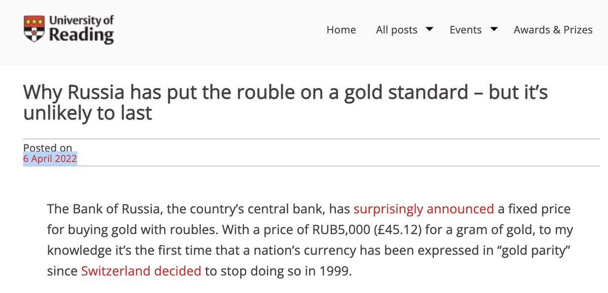 MacroJason's tweet photo. Western academics in 2022: '#Russia's #gold standard experiment won't work'
Western academics in 2024: 'Ah damn, Russia's gold standard is why our sanctions won't work'
#USDRUB #EURRUB https://t.co/wfbU4bylgr