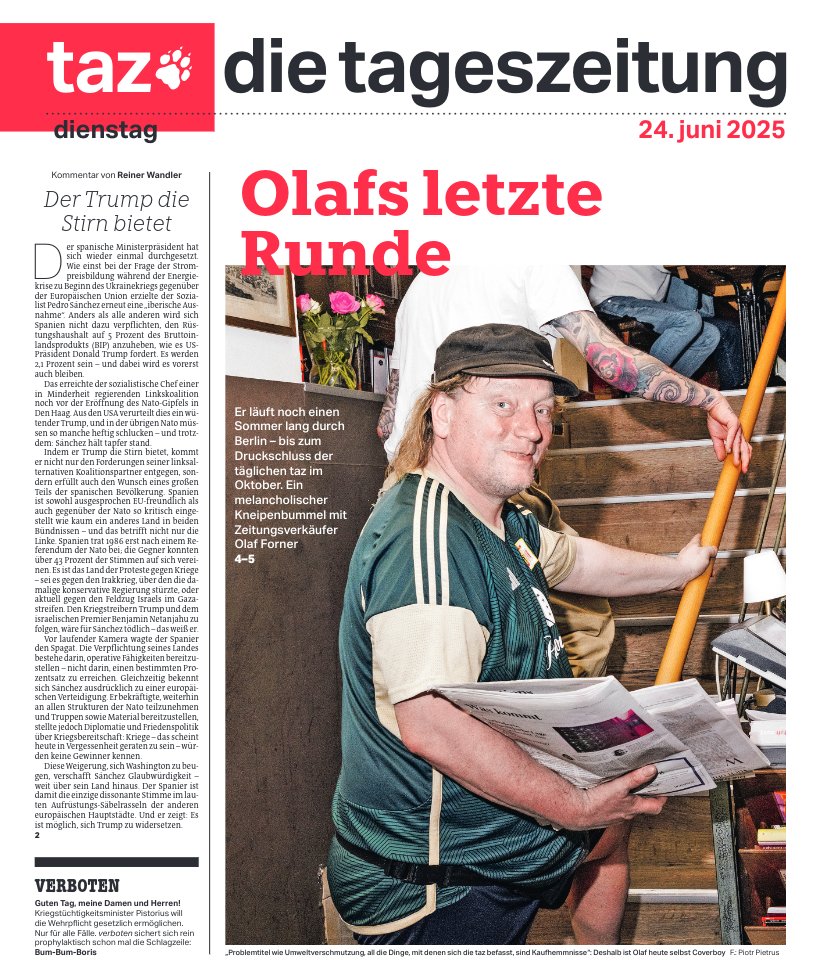 #tazeins zur Abschiedstournee der täglichen Print-taz <a href="/tazgezwitscher/">taz</a>