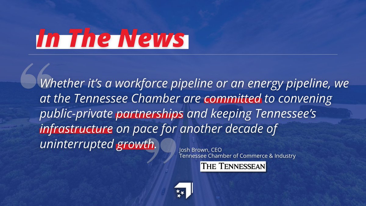 #News: Hear from Josh Brown, CEO of the TN Chamber, in a recent opinion piece in The <a href="/Tennessean/">Tennessean</a>, where he discusses the importance of prioritizing partnerships to drive innovation in Tennessee's infrastructure.
🔗tennessean.com/story/opinion/…