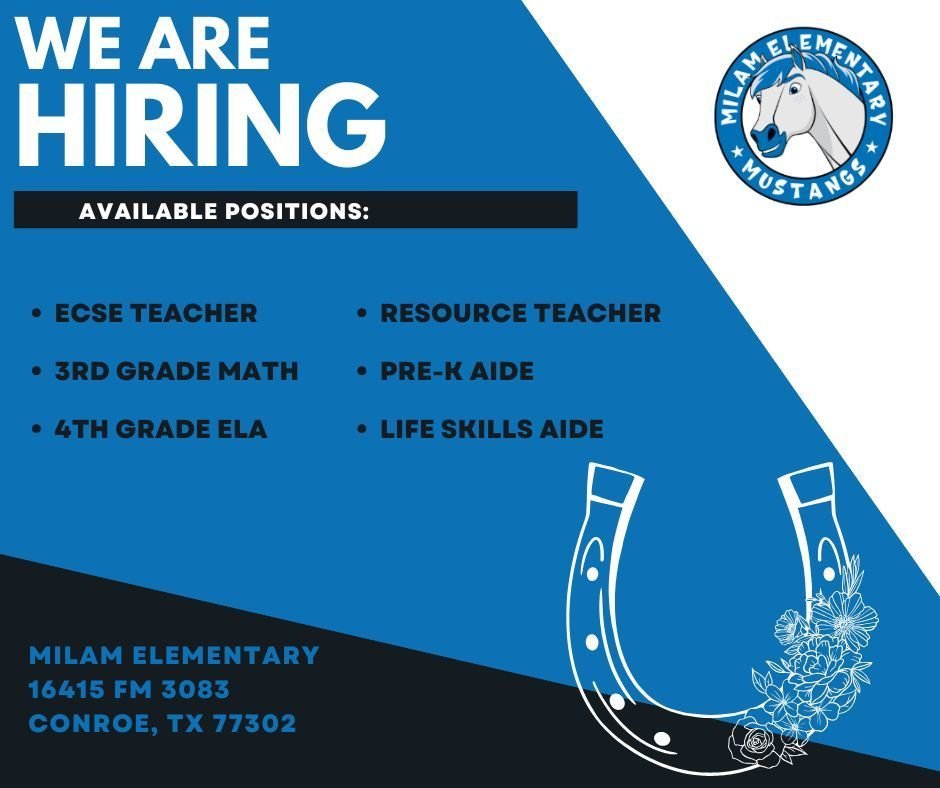 We are still working to fill a few positions and complete our Mustang Family!