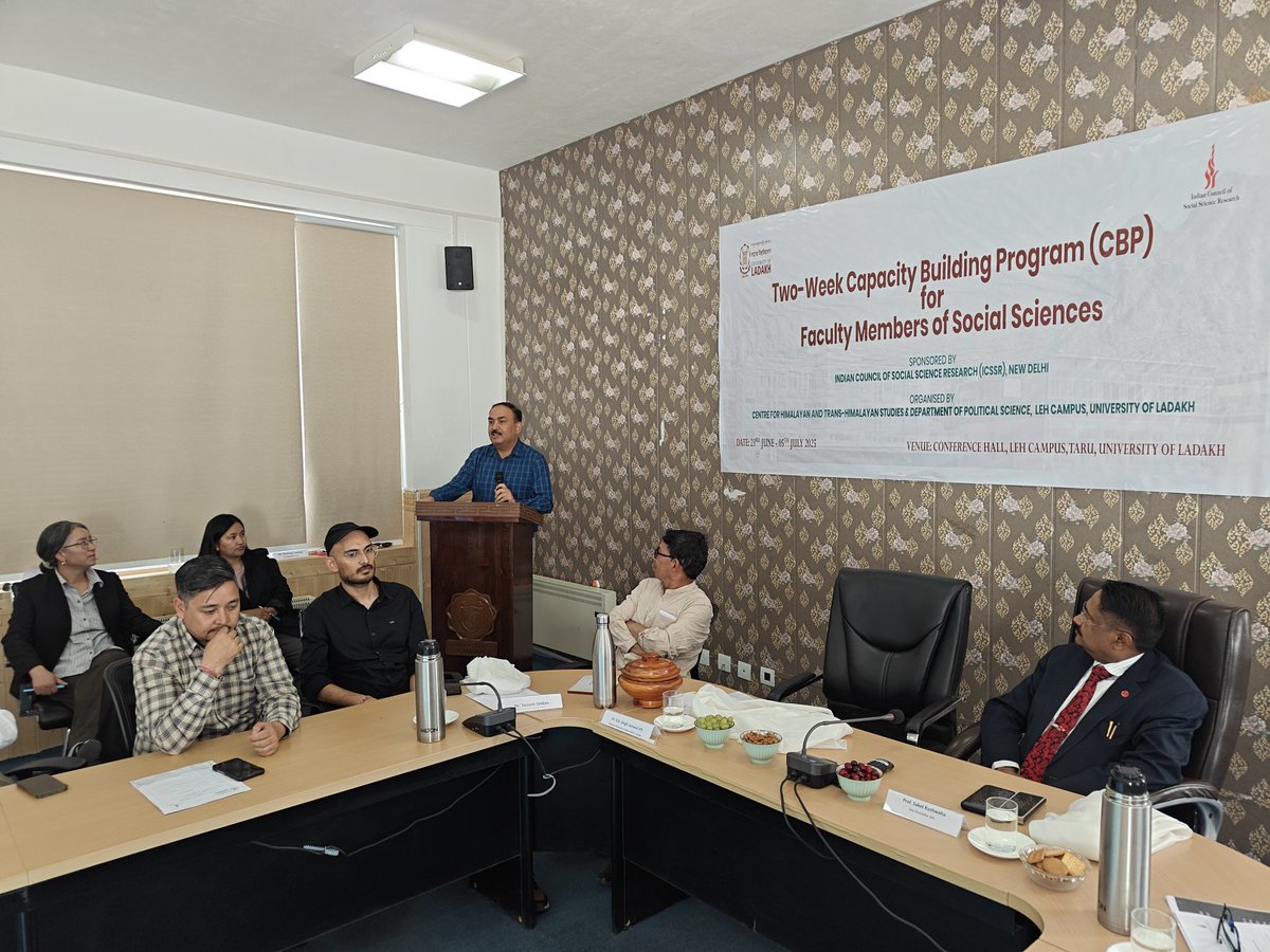 AIR News Leh (@prasarbharti) on Twitter photo Inaugural session of Two-Week Capacity-Building Programme held at Leh Campus, Univ of Ladakh. Funded by ICSSR, graced by DGP UT Ladakh Dr S.D. Jamwal & HVC UoL Prof. <a href="/Saket_Kushwaha4/">Prof. Saket Kushwaha</a>. Focus on enhancing teaching & research
<a href="/DGP_Ladakh/">DGP Ladakh</a>
<a href="/icssr/">Indian Council of Social Science Research (ICSSR)</a>
<a href="/EduMinOfIndia/">Ministry of Education</a>
<a href="/LadakhSecretary/">Secretary UT Ladakh</a> Inaugural session of Two-Week Capacity-Building Programme held at Leh Campus, Univ of Ladakh. Funded by ICSSR, graced by DGP UT Ladakh Dr S.D. Jamwal & HVC UoL Prof. <a href="/Saket_Kushwaha4/">Prof. Saket Kushwaha</a>. Focus on enhancing teaching & research
<a href="/DGP_Ladakh/">DGP Ladakh</a>
<a href="/icssr/">Indian Council of Social Science Research (ICSSR)</a>
<a href="/EduMinOfIndia/">Ministry of Education</a>
<a href="/LadakhSecretary/">Secretary UT Ladakh</a>