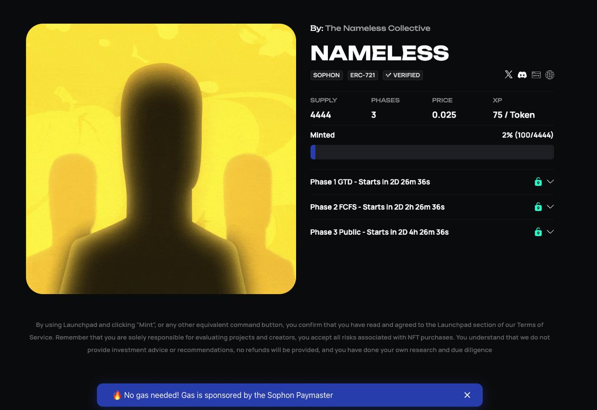 Mad Shawn ๐ (@0xmaddd) on Twitter photo โโโ MINT DAY IS HERE โโโ
Nameless mint goes live June 25 on <a href="/sophon/">sophon</a> ๐
This isnโt just another drop โ itโs the first-ever NFT launch on Sophon.
โก Time: 4PM UTC (GTD Phase)
โก Price: 0.025ฮ
โก Max: 2 per wallet
โก Chain: Sophon
If you're guaranteed โ donโt be late.
If โโโ MINT DAY IS HERE โโโ
Nameless mint goes live June 25 on <a href="/sophon/">sophon</a> ๐
This isnโt just another drop โ itโs the first-ever NFT launch on Sophon.
โก Time: 4PM UTC (GTD Phase)
โก Price: 0.025ฮ
โก Max: 2 per wallet
โก Chain: Sophon
If you're guaranteed โ donโt be late.
If