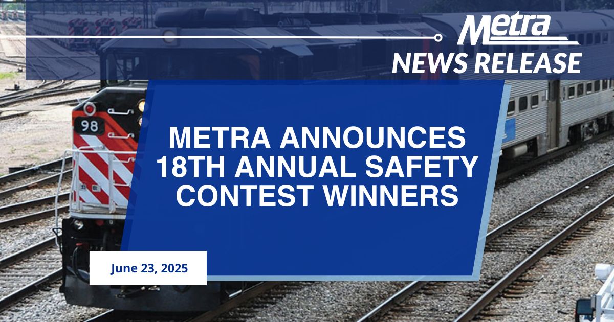 Metra today announced the winners of its 18th Annual Safety Contest, where students across Chicagoland put their creativity to work to educate everyone about the importance of safe behaviors around railroad tracks and crossings. View the news release: metra.com/newsroom/metra…