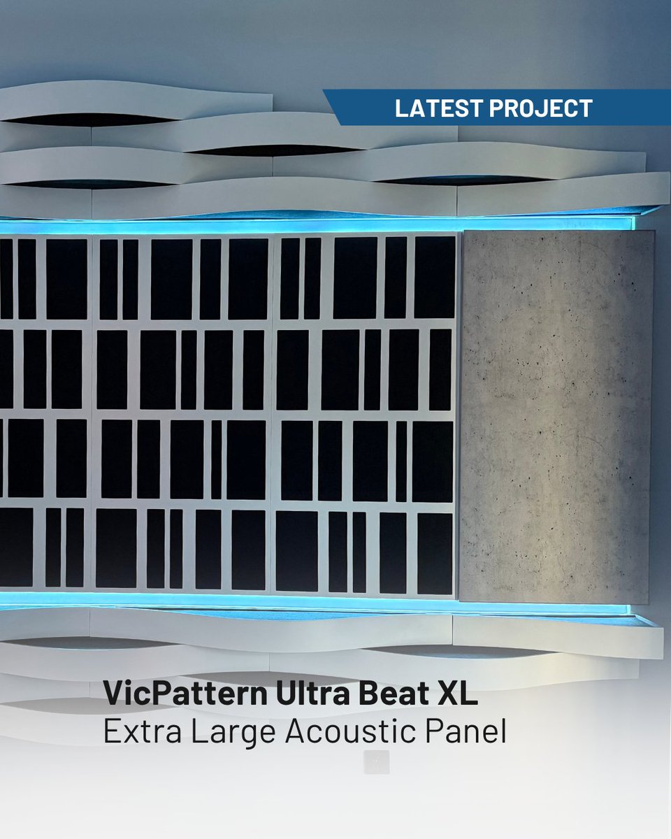 The Showroom at Vicoustic's Headquarters features the state-of-the-art extra large acoustic solution inspired by the music beats: the VicPattern Ultra Beat XL. Explore this portfolio:  vicoustic.com/project/extra-…
