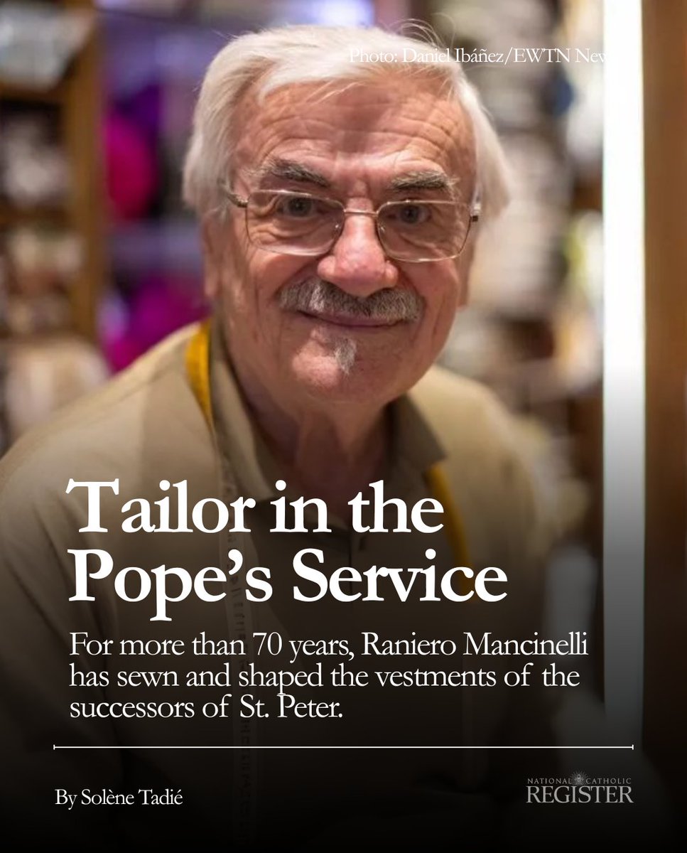 Tailor in the Pope’s Service
For more than 70 years, Raniero Mancinelli has sewn and shaped the vestments of the successors of St. Peter.

✍Solène Tadié
Full article: hubs.la/Q03t8-lL0