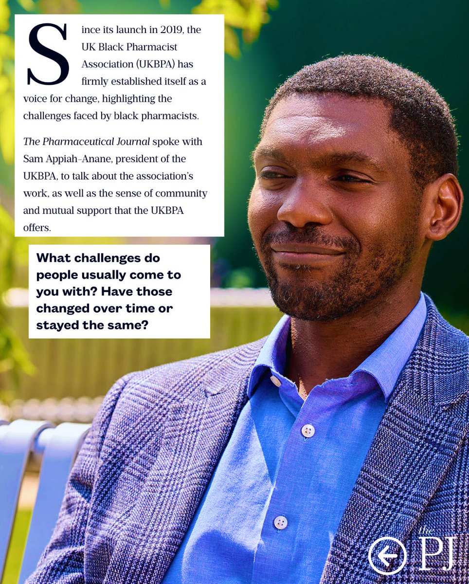 theUKBPA's tweet photo. “It’s easy to look at differences, but there’s a lot more, particularly as pharmacists or even on a human level; that we have in common.” 

Incredibly striking words from our President Sam Appiah-Anane, upon his interview with ‘The PJ’ 
Read more below: 
https://t.co/fGn7tgBvJf https://t.co/QY7ZzI9rbe
