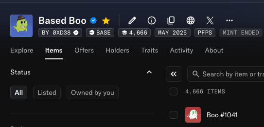 BOO 👻 verified √

opensea.io/collection/bas…

Thanks <a href="/opensea/">OpenSea</a> 

$sea #basedboo
