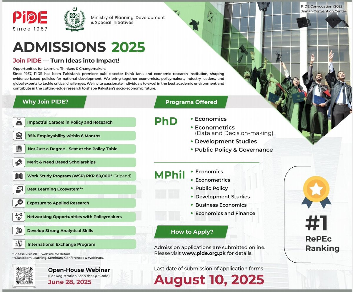 Iftikhar Ahmad_PIDE (@ahmad_pide) on Twitter photo <a href="/PIDEpk/">Pakistan Institute of Development Economics (PIDE)</a> <a href="/drniqbal/">Nasir Iqbal</a> <a href="/ShujaatSohal/">Shujaat Farooq Sohal</a> <a href="/FaheemJehangir/">𝔉𝔞𝔥𝔢𝔢𝔪 𝔍𝔢𝔥𝔞𝔫𝔤𝔦𝔯</a> <a href="/GovtofPakistan/">Government of Pakistan</a> <a href="/PlanComPakistan/">Ministry of Planning and Development</a> <a href="/EduMinistryPK/">Ministry of Education and Professional Training</a> <a href="/hecpkofficial/">HEC Pakistan</a> Do you have any questions🙋 in mind, come get answers in
Open House Webinar!
Note the date
June 28, 2025 (Saturday)
Don't forget to register <a href="/PIDEpk/">Pakistan Institute of Development Economics (PIDE)</a> <a href="/drniqbal/">Nasir Iqbal</a> <a href="/ShujaatSohal/">Shujaat Farooq Sohal</a> <a href="/FaheemJehangir/">𝔉𝔞𝔥𝔢𝔢𝔪 𝔍𝔢𝔥𝔞𝔫𝔤𝔦𝔯</a> <a href="/GovtofPakistan/">Government of Pakistan</a> <a href="/PlanComPakistan/">Ministry of Planning and Development</a> <a href="/EduMinistryPK/">Ministry of Education and Professional Training</a> <a href="/hecpkofficial/">HEC Pakistan</a> Do you have any questions🙋 in mind, come get answers in
Open House Webinar!
Note the date
June 28, 2025 (Saturday)
Don't forget to register