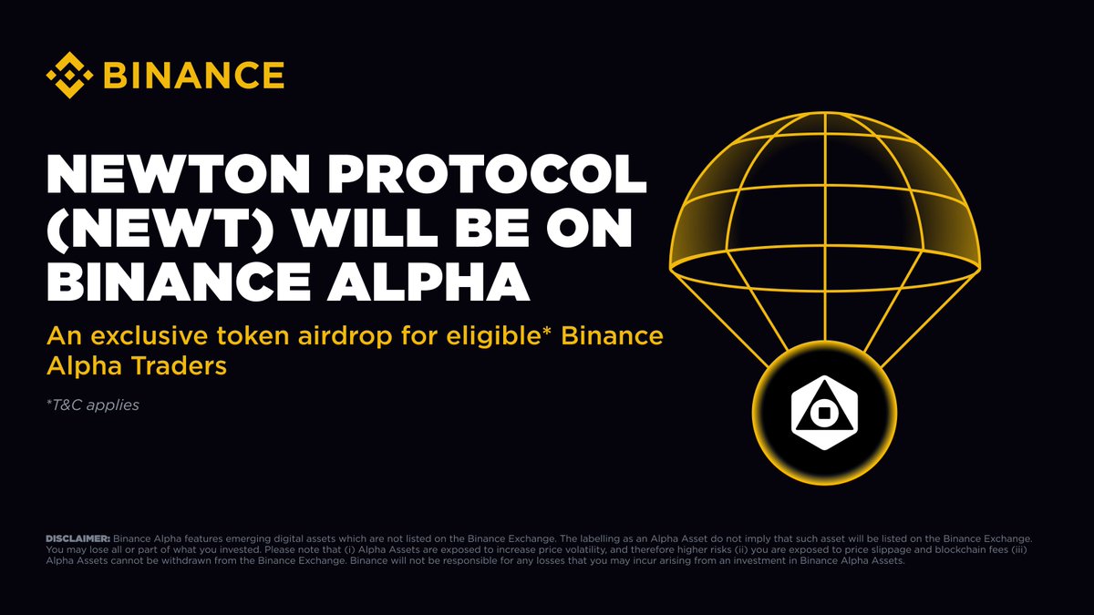 🎁🎁Give 20 USDT to the 2 luckiest people who #correctly predict #Newt price when it lists on #BinanceAlpha.

👉👉Just follow these steps:

 * Follow <a href="/DuongDong_leka/">Duong</a>

 * Like ❤and repost🔁

 *💬 Drop your EVM wallet address, random number 0-100 and tag 2 friends"
<a href="/newton_xyz/"></a>