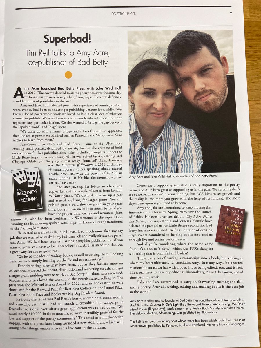 timrelf (@timrelf) on Twitter photo It was a joy to talk to <a href="/amyacrepoet/">Amy Acre</a> of the wonderful <a href="/badbettypress/">Bad Betty Press</a> for this piece in the new issue of Poetry News <a href="/PoetrySociety/">The Poetry Society</a> <a href="/JakeWildHall/">Jake Wild-Acre Hall</a> It was a joy to talk to <a href="/amyacrepoet/">Amy Acre</a> of the wonderful <a href="/badbettypress/">Bad Betty Press</a> for this piece in the new issue of Poetry News <a href="/PoetrySociety/">The Poetry Society</a> <a href="/JakeWildHall/">Jake Wild-Acre Hall</a>