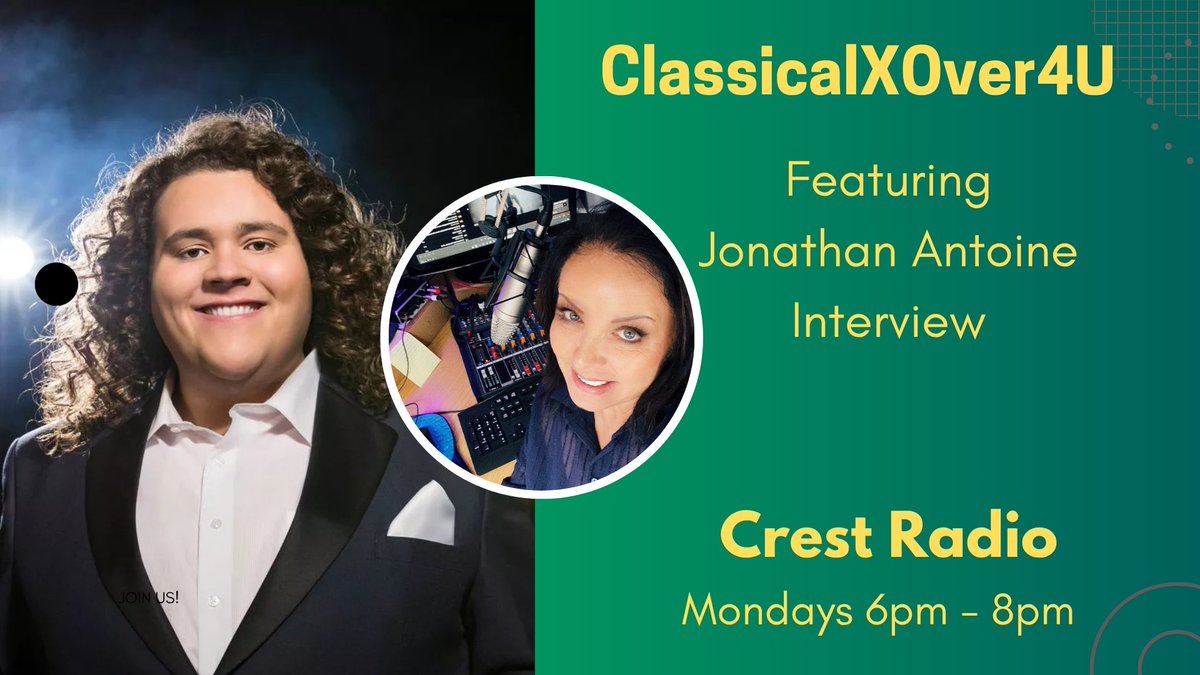 Jannie Rawlinson Broadcaster Podcaster & Presenter (@janniebroadcast) on Twitter photo Hey don’t forget that my show #ClassicalXOver4U will be on Crest Radio today from 6pm - 8pm “Just ask your Smart Speaker to play Crest Radio’! My special guest in this week is <a href="/JonAntoine/">Jonathan Antoine</a> #Fantoines <a href="/TheFantoines/">The Fantoines 🩵</a> <a href="/AussieFantoines/">Australian Fantoines</a> Hey don’t forget that my show #ClassicalXOver4U will be on Crest Radio today from 6pm - 8pm “Just ask your Smart Speaker to play Crest Radio’! My special guest in this week is <a href="/JonAntoine/">Jonathan Antoine</a> #Fantoines <a href="/TheFantoines/">The Fantoines 🩵</a> <a href="/AussieFantoines/">Australian Fantoines</a>