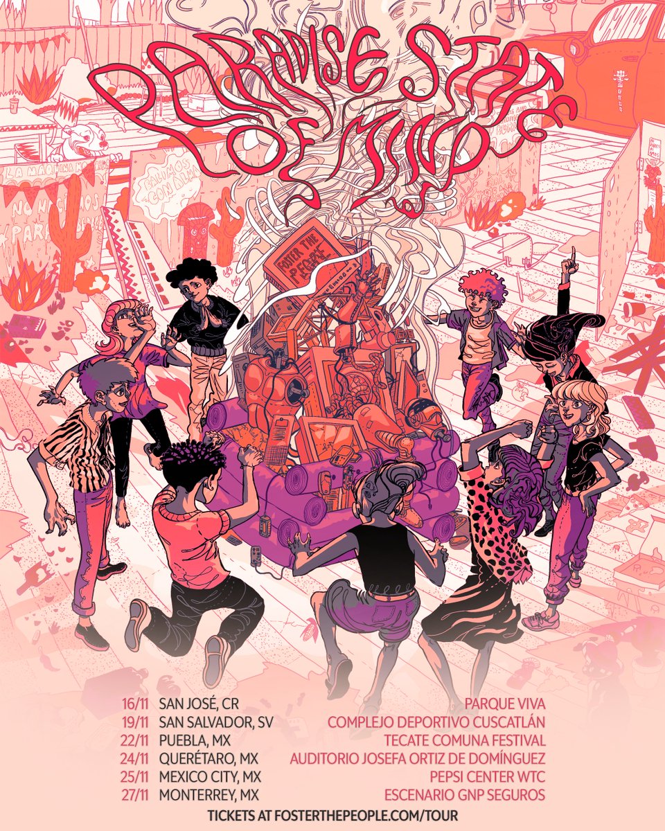 fosterthepeople's tweet photo. México, Costa Rica &amp; El Salvador... we see you and we hear you. The Paradise State of Mind Tour is coming your way! Pre sale starts Wed Jun 25th @ 10am local time. Sign up for access 💎 Nos vemos pronto! 🇲🇽 🇨🇷 🇸🇻

https://t.co/3FcjS7czoZ https://t.co/1lC3wQiVcn