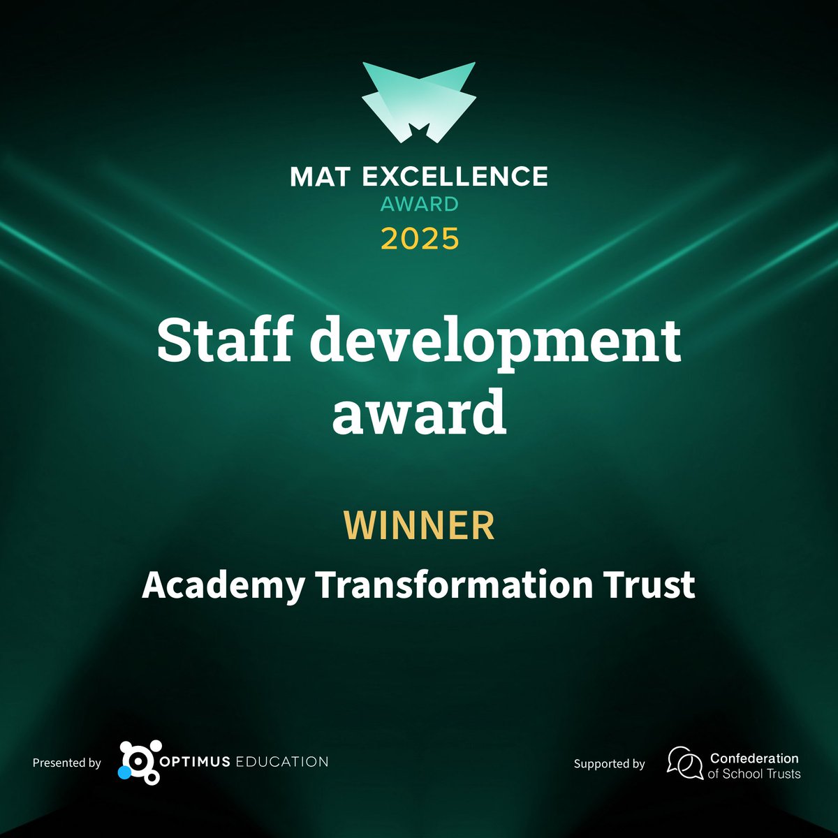 Academy Transformation Trust (@academytrust) on Twitter photo We're so proud to be the winners of this year's #MATExcellenceAwards Staff Development Award!
A heartfelt thanks goes out to colleagues across our Trust who have supported the amazing work of our <a href="/ATTInstitute/">ATT Institute</a>. We'll keep on #TransformingPD! 🎉
#TransformingLives We're so proud to be the winners of this year's #MATExcellenceAwards Staff Development Award!
A heartfelt thanks goes out to colleagues across our Trust who have supported the amazing work of our <a href="/ATTInstitute/">ATT Institute</a>. We'll keep on #TransformingPD! 🎉
#TransformingLives
