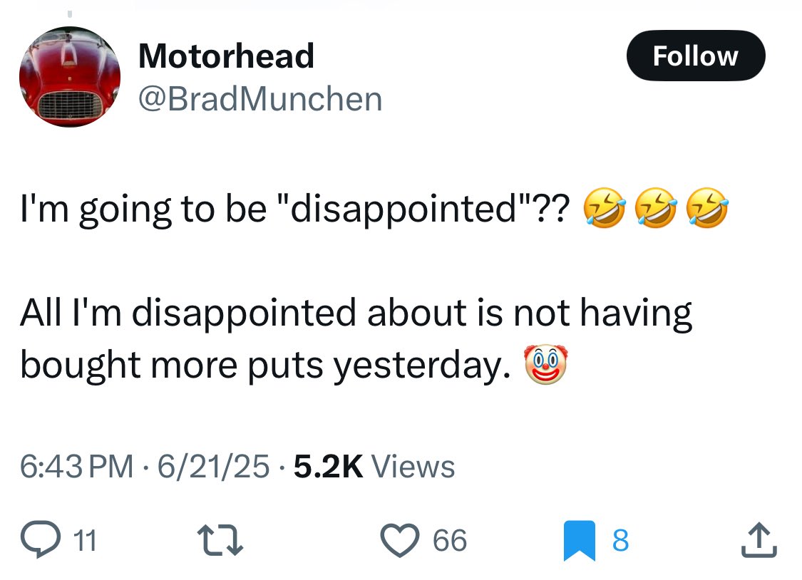 Ray (@ray4tesla) on Twitter photo Still regretting not having bought more puts last Friday? Still regretting not having bought more puts last Friday?