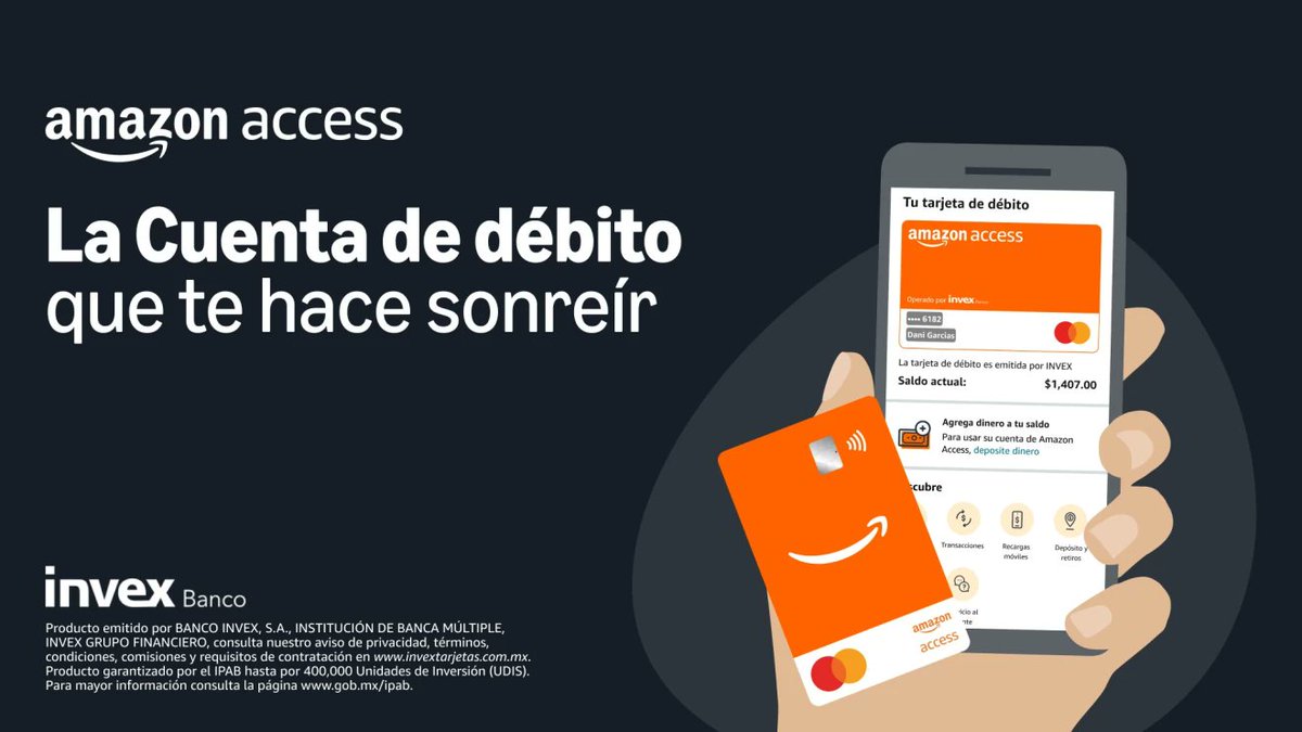 InversionesAld's tweet image. ¡Nueva tarjeta de Amazon en México! 

Amazon Access es una tarjeta de débito en colaboración con Invex Banco, esta cuenta no tendrá comisiones ni anualidad.

En los próximos meses se anunciará su lanzamiento oficial para todos.

#amazon #amazonaccess #invex #cuentabancaria #ipab