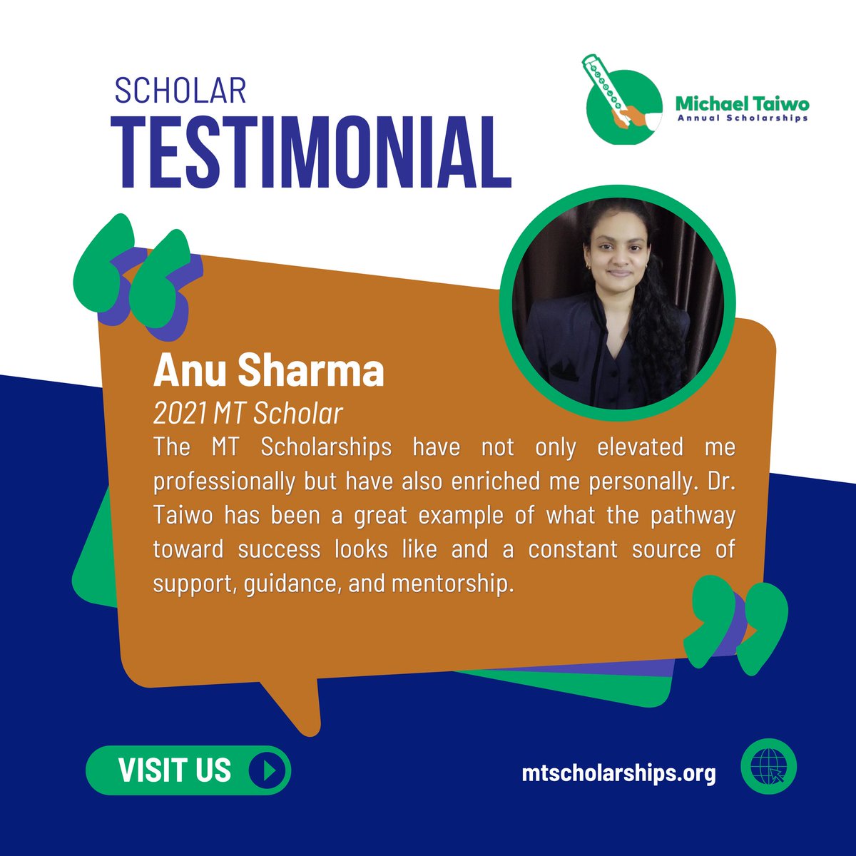 🎓 Only 5 DAYS Left to Apply!

The 2025 Michael Taiwo Annual Scholarships are closing soon.

Don’t let finances or lack of access hold you back from pursuing a graduate degree at some of the world’s best universities. 🌍

Hear from Anu Sharma, a 2021 #MT Scholar, ...