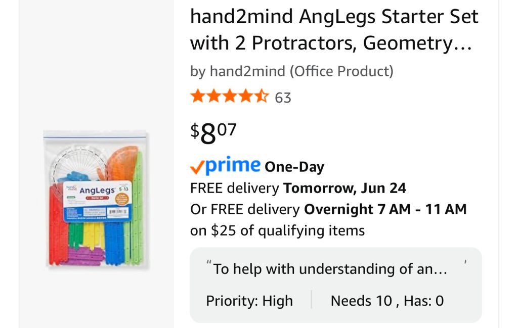 TNU842's tweet photo. @MrsAchtor1st @TeacherOfLil1s Trying to get a set of these to help teach angles! Less than $10 a set! Visuals help so much with this concept! 10th yr teaching in MA. Any help or RT is appreciated! Thank you! #teachertwitter #postsforpencils #clearthelist #supportateacher #teachmath 

https://t.co/TjHsmlT8DW https://t.co/cSCUp1xlNx