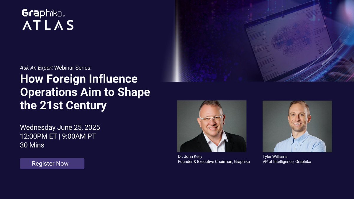 Graphika_NYC's tweet image. 🚨 Last chance to register! 🚨
Please join us this Wednesday, June 25 at 12 pm ET for a live briefing on foreign influence operations and how Graphika analyzes online activity at scale.
Register now to join the discussion and submit your questions: launch.graphika.com/how-foreign-in…