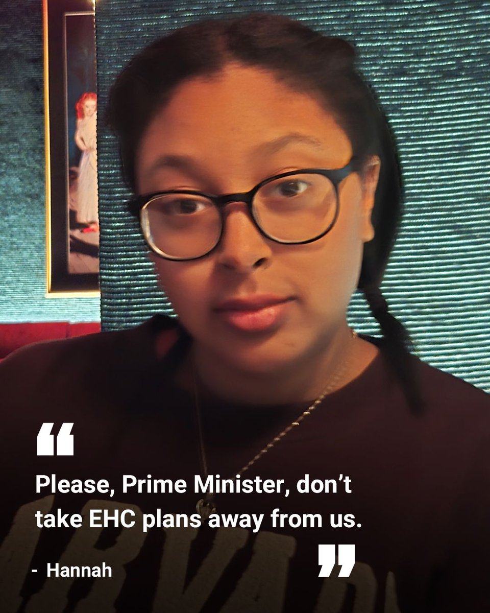 Hannah’s EHCP changed her life. Now she’s worried others will miss out.

Following reports that EHCPs may be limited in new Government plans, Hannah is calling on Keir Starmer to stop this from happening.

Join Hannah’s fight to save EHCPs. bit.ly/PMEHCP