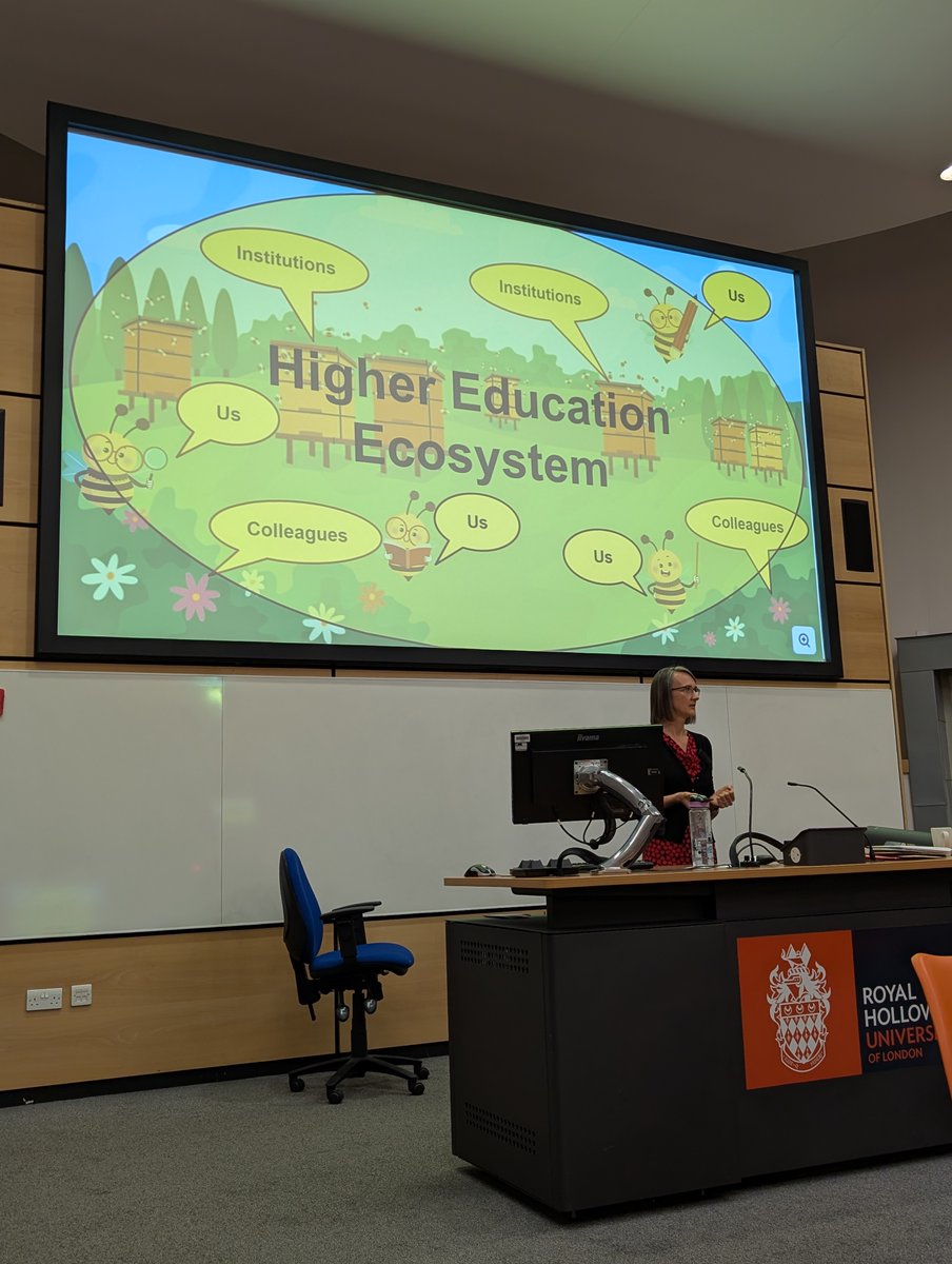 BPS_DARTP's tweet image. Our first keynote is Prof Louise Taylor, who is speaking about the power of collaborative teaching networks in connecting psychology educators. Great analogy - we should all "be a bee" and share our knowledge, experiences, and expertise with each other! 🐝 #dartp2025