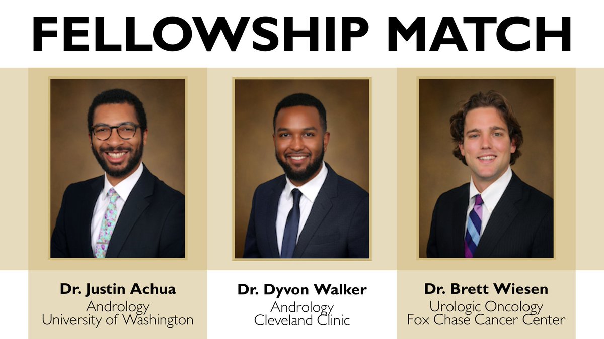 We are thrilled to announce that all three rising Chief Residents have matched into fellowships.

Drs. Achua, Walker, and Wiesen: we are so proud of you and the physicians you are (and are becoming)!