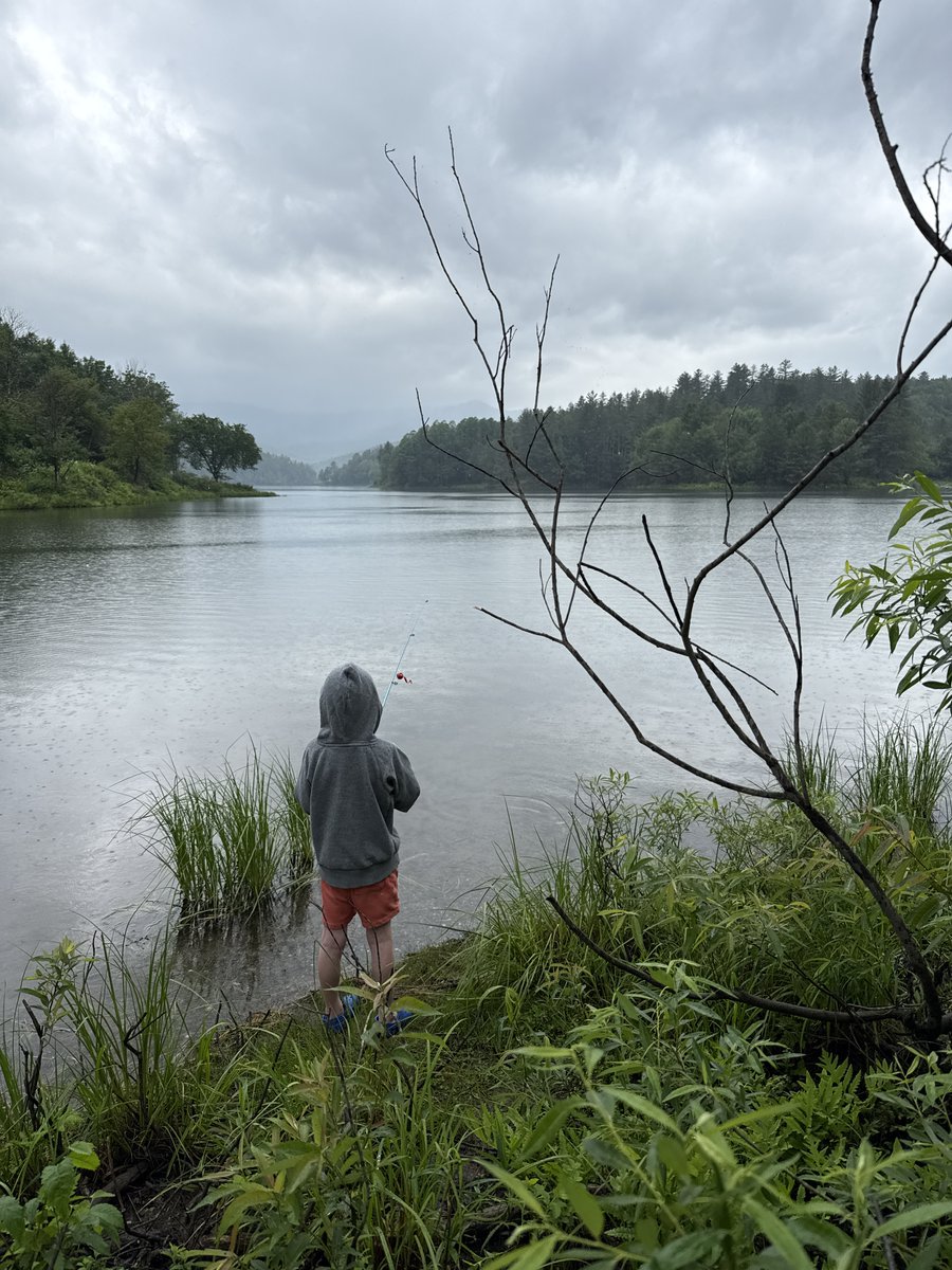 My son caught his first fish. A larged mouthed bass!