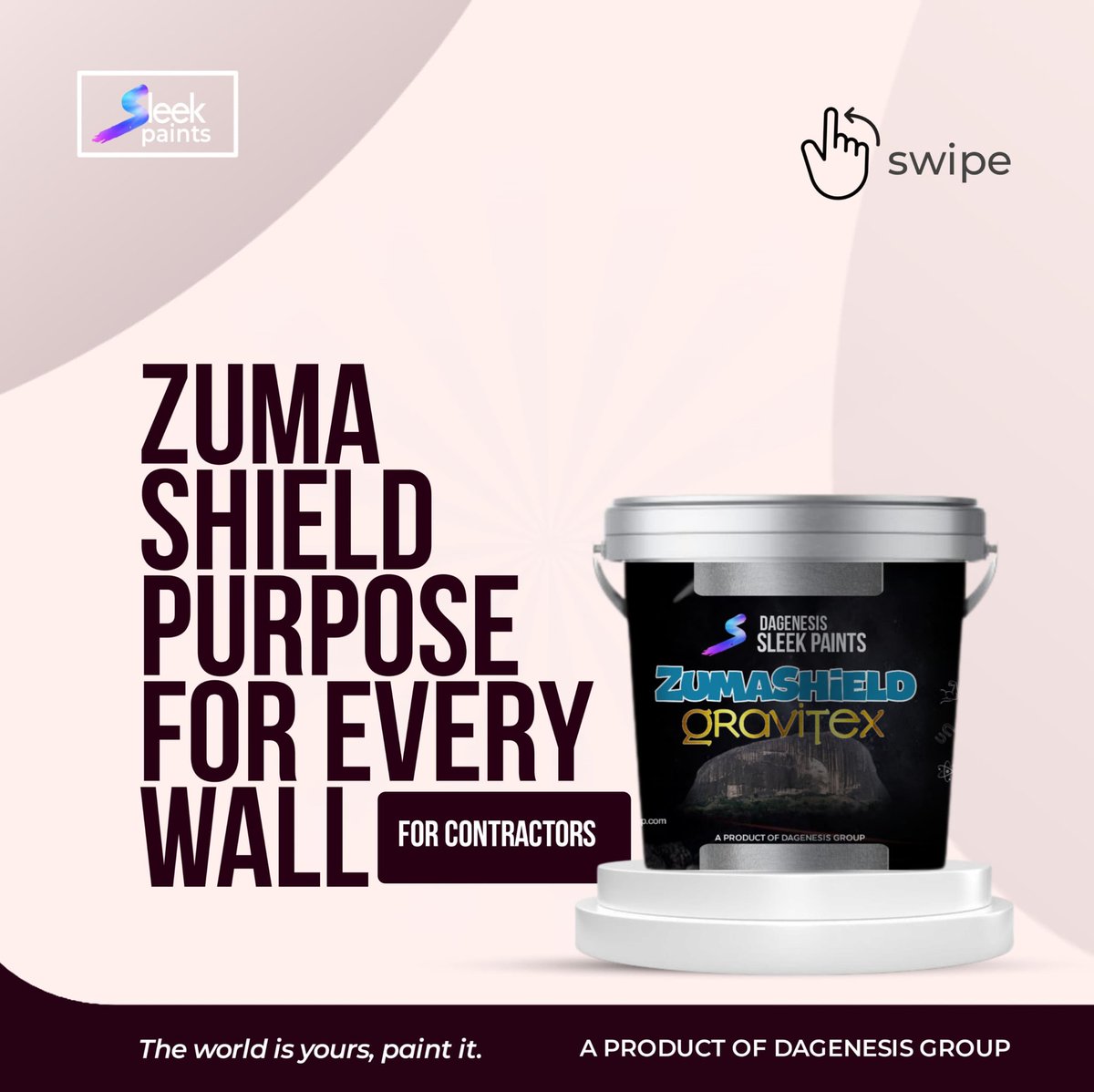 SleekPaint's tweet photo. Have you tried our ZUMA SHIELD GRAVITEX?

Designed for all lifestyles 🤩

📌Long lasting protection 
📌Excellent adhesion and coverage
📌Weather resistance 

Simply the BEST for your exteriors 🔥

#sleek #sleekpainting #paint #painting #theworldisyours #paintit #newweek #gravitex https://t.co/pXSHZUsj3Z