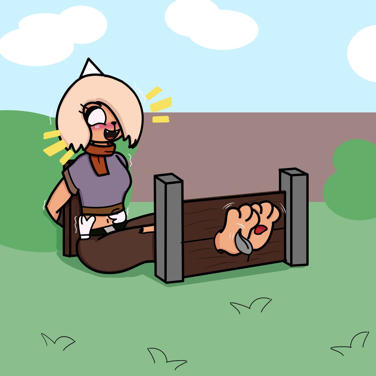 Amethchi's tweet photo. Brownyn from adventure time gettin Tickles!

#Tickling #cosquillas #brownyn #くすぐり https://t.co/95RqMFytpH