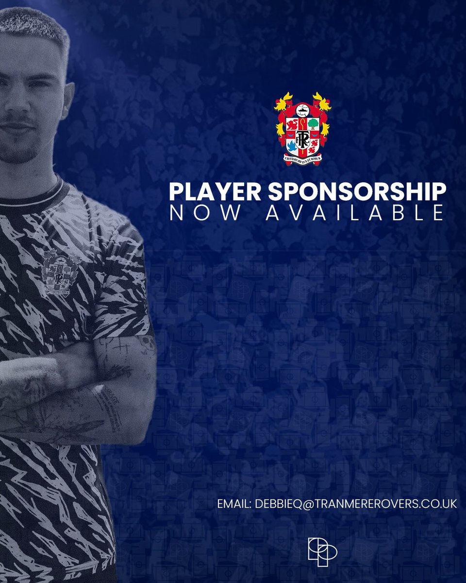 🤝 Charlie Whitaker is available for sponsorship for the 2025/26 campaign - please contact DebbieQ@tranmererovers.co.uk for enquiries.

#TRFC #SWA
