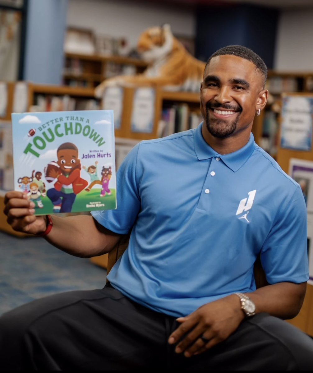 brgridiron's tweet photo. Jalen Hurts announces he is releasing a children’s book “Better Than a Touchdown” 💚

“It’s always been a dream of mine to have a children’s book. I’m blessed to say that dream has now become a reality”

(via @JalenHurts) https://t.co/rnM8hGCgxR