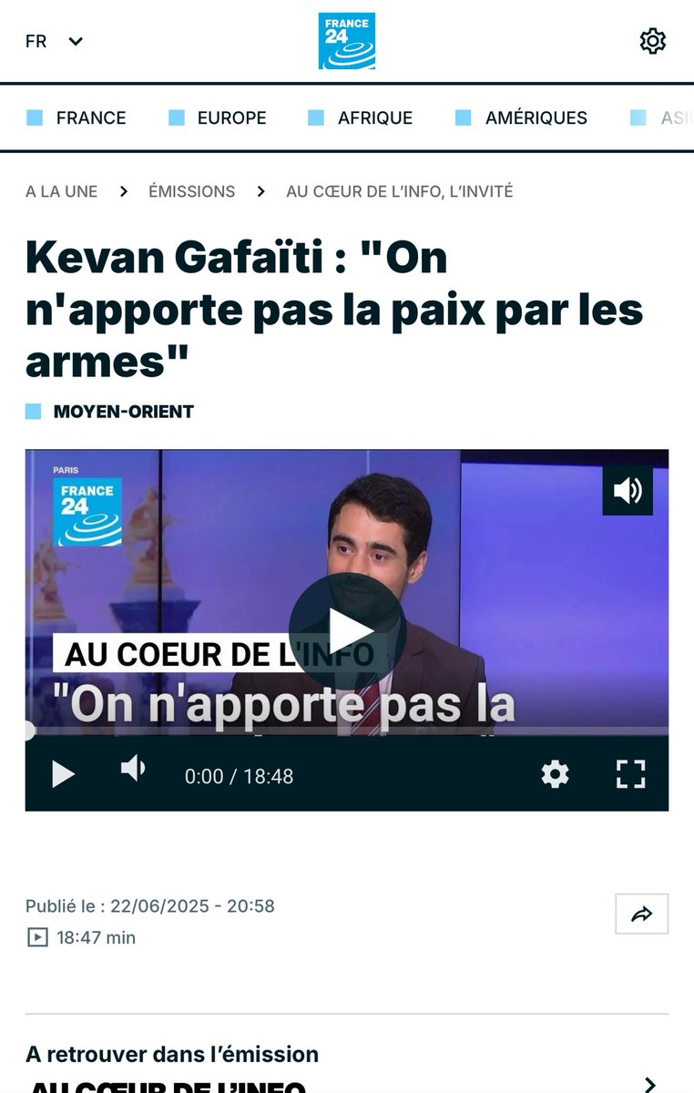 Mon interview chez <a href="/France24_fr/">FRANCE 24 Français</a> 

À l’heure où une regime change operation est de plus en plus évoquée en #Iran, j’y apporte un rappel sur l’échec d’une telle entreprise dans l’histoire du #MiddleEast

👇🏼

m.youtube.com/watch?v=KjH9yw…