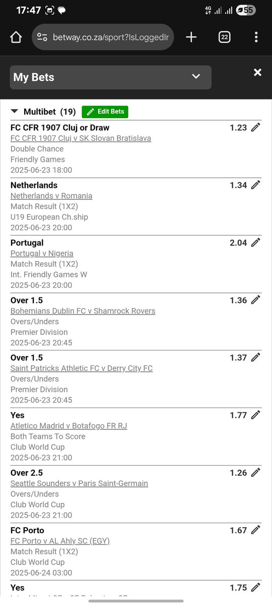 RealThulaa's tweet photo. #BetwaySquad
I just placed a bet with Betway. Tap here to copy my bet or search for this booking code in the Multi Bet betslip BW4F85A6A https://t.co/GR4kdcfgA7 https://t.co/jmHRIMgq6L