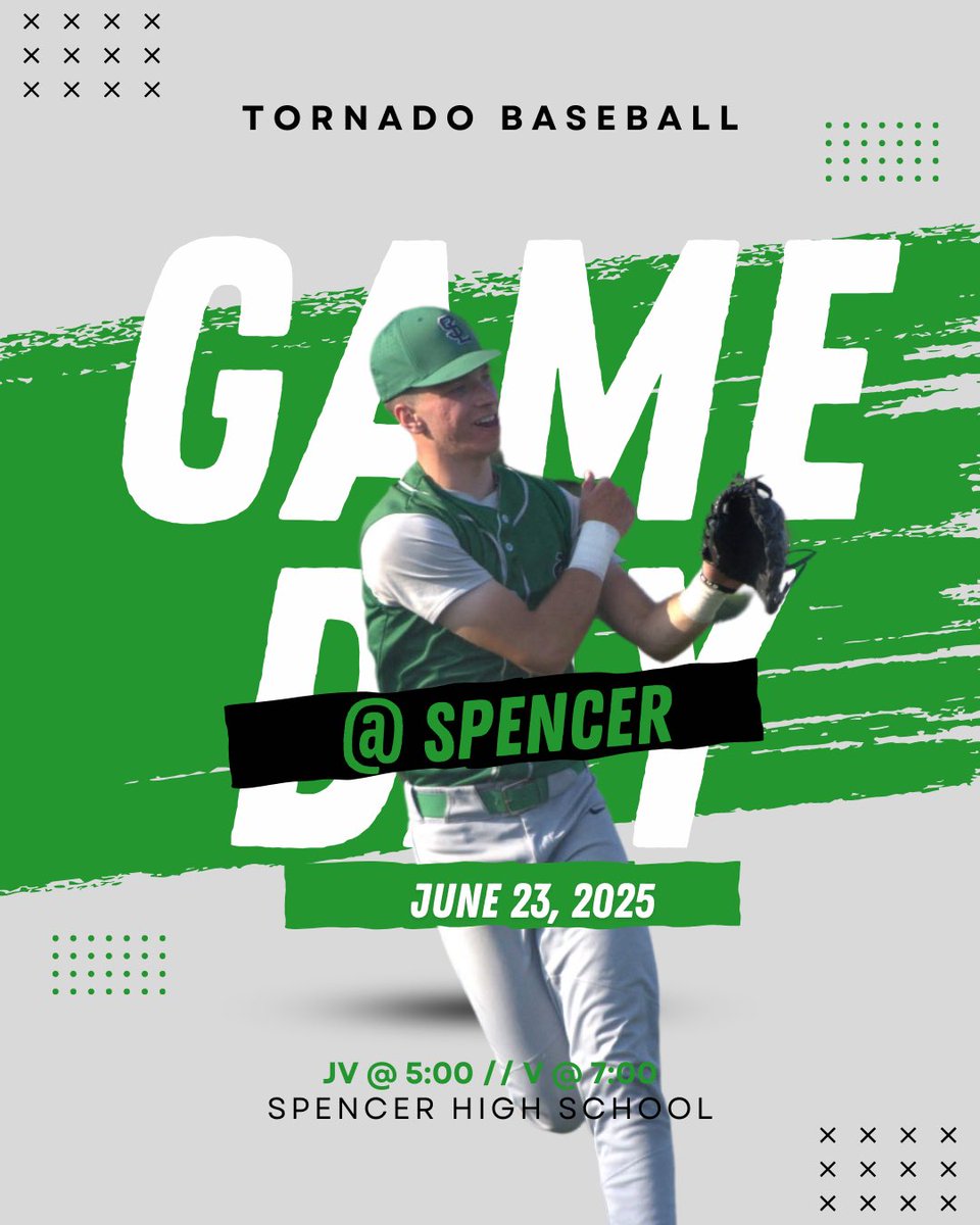 SL Tornado Baseball (@slcsdbaseball) on Twitter photo Green & White are heading to Spencer tonight for a Lakes Conference matchup beginning at 5! #GoBigGreen Green & White are heading to Spencer tonight for a Lakes Conference matchup beginning at 5! #GoBigGreen