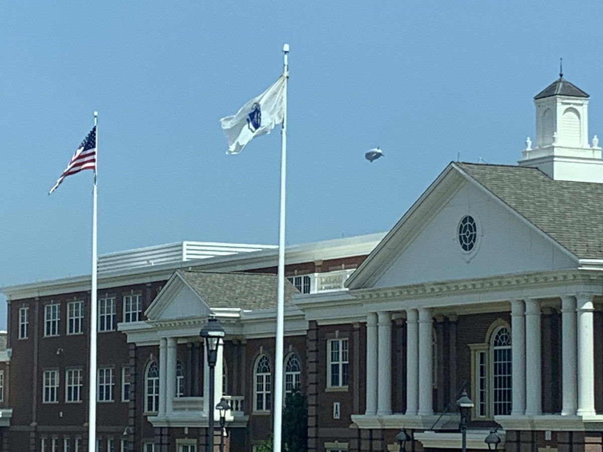 Goodyear Blimp is sailing around Plymouth today. Here it is over Plymouth North this morning…