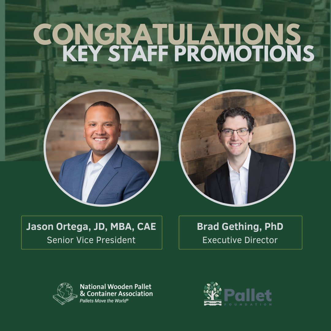We’re proud to announce two key staff promotions that reflect our continued growth and commitment to the wood packaging industry. palletcentral.com/news/704094/NW…
#PalletsMoveTheWorld #WoodPackaging #Sustainability <a href="/_jasonortega/">Jason Ortega</a> <a href="/PalletFdn/">Pallet Foundation</a>
