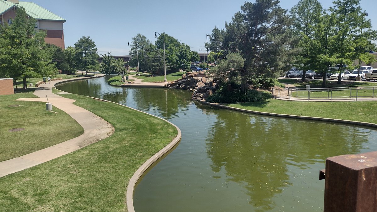okcparks's tweet image. Listen, WE GET IT. 

THUNDER UP! 🧡💙🎉 

But you guys: stop jumping in the canal. 

First of all, it's against the rules. Second of all, our nanobubble scrubber technology is still working to clear the water. And there is, um, a ways to go before that's all good.