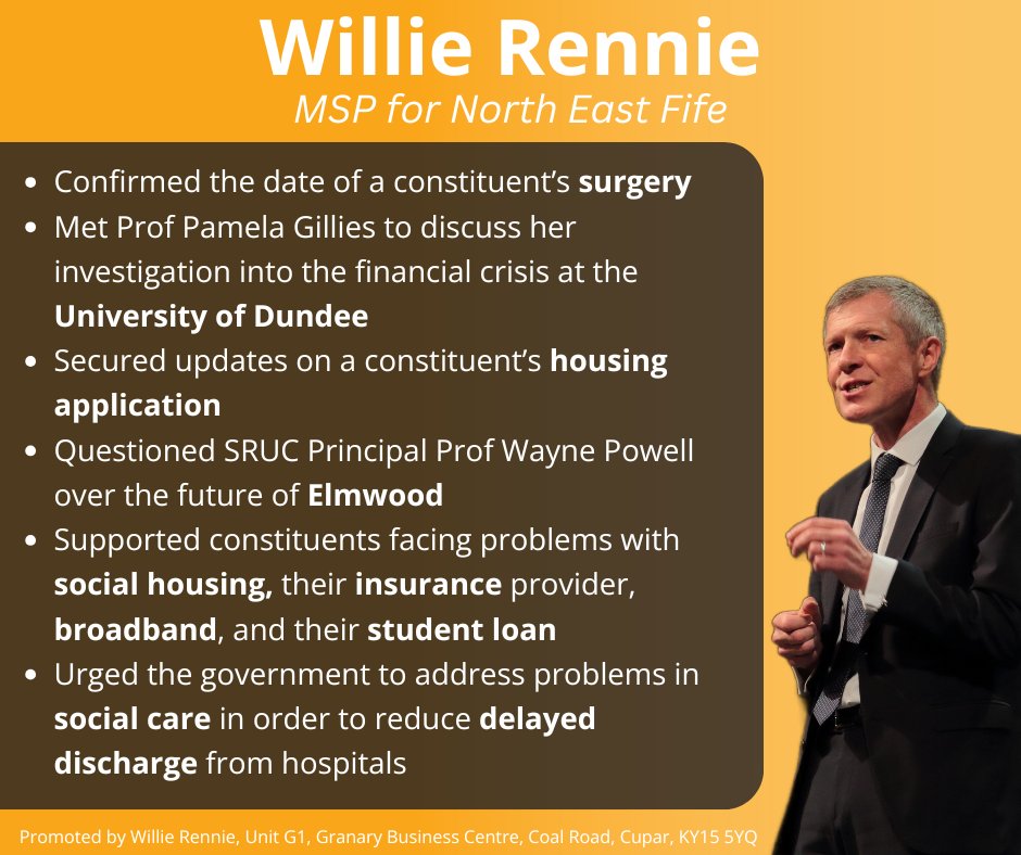 Here is a look back at last week and the ways my team and I supported people in North East Fife.