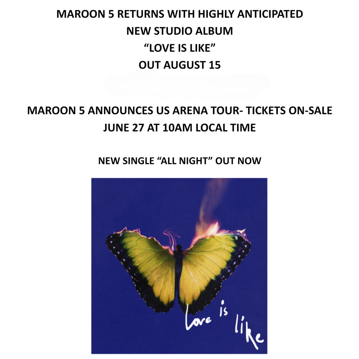 Maroon 5 tweet media