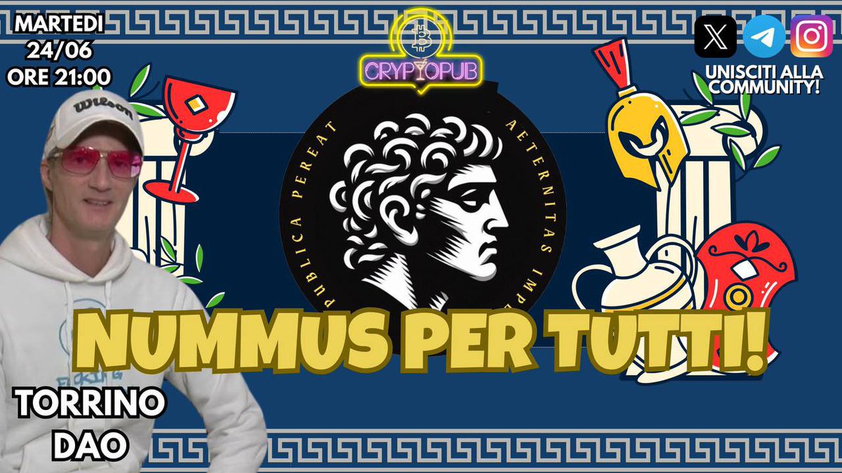 Il Crypto Pub 🎙️ (@ilcryptopub_) on Twitter photo MEME O NON MEME, questo è il dilemma!
Domani sera al pub, ospite lo stagista più infuocato di <a href="/Torrino_DAO/">Torrino DAO</a>, dietro il lancio di <a href="/NummusMemeCoin/">Nummus Aeternitas</a>, memecoin tutta italiana che, udite udite, ha creato una riserva strategica in Btc!
Nummus vs Strategy, che la battaglia abbia inizio! MEME O NON MEME, questo è il dilemma!
Domani sera al pub, ospite lo stagista più infuocato di <a href="/Torrino_DAO/">Torrino DAO</a>, dietro il lancio di <a href="/NummusMemeCoin/">Nummus Aeternitas</a>, memecoin tutta italiana che, udite udite, ha creato una riserva strategica in Btc!
Nummus vs Strategy, che la battaglia abbia inizio!