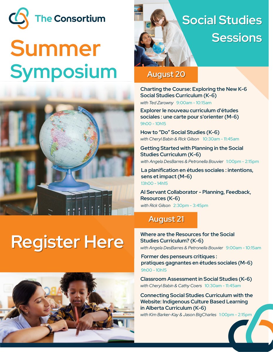 🔍Teaching K–6 Social Studies this fall? Our Summer Symposium offers a full lineup of sessions to support you. 

See what’s offered ⬇️ and register today!
erlc.ca/programs/detai…