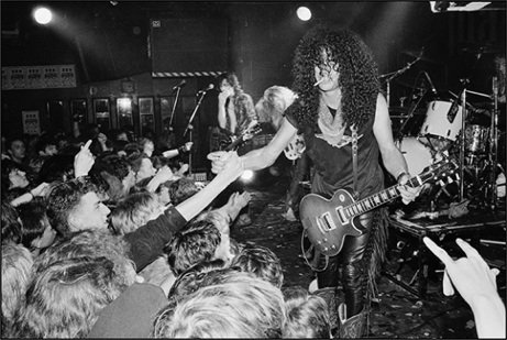 Guns N’ Roses performing at the Marquee in London, 1987