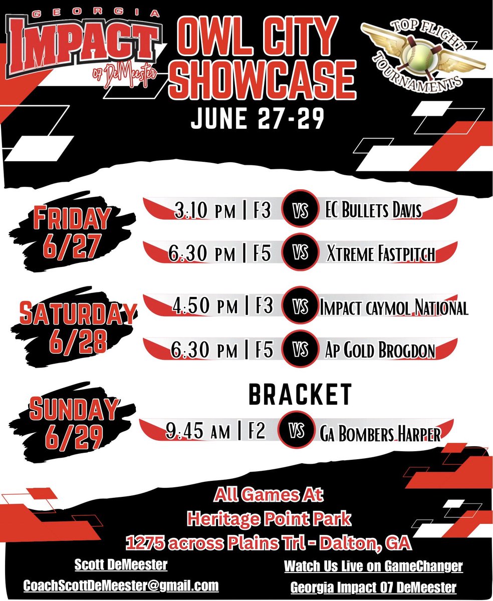 Upcoming schedule for Owl City!!

<a href="/defo25/">Stephanie DeFeo</a> <a href="/MikeReed_20/">Mike Reed</a> <a href="/NateTompkins/">Coach Nate</a> <a href="/kelseyshodgson/">Kelsey Hogan</a> <a href="/GAImpact2007/">Georgia Impact 18u DeMeester/Hernandez</a> <a href="/UNGSoftball/">UNG Softball</a> <a href="/PiedmontGA/">Piedmont University</a> <a href="/ImCoachJC/">Jon Carter</a> <a href="/Coach_DeM_/">Scott DeMeester</a> <a href="/TroyTrojansSB/">Troy Softball</a> <a href="/e_newellcoach/">Eric Newell</a> <a href="/WallaceStSB/">Wallace State Softball</a>
