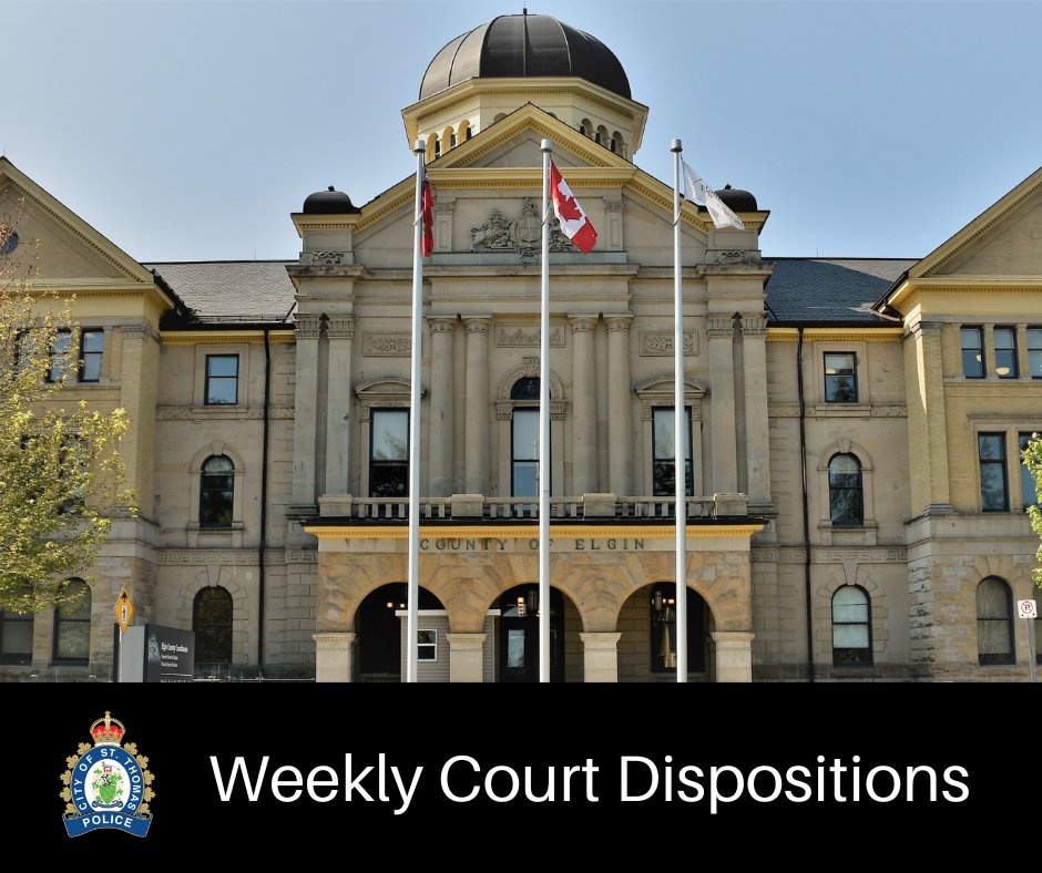 St. Thomas, ON – Monday June 23rd 2025

A weekly report of the court dispositions from the week of June 16th 2025, can be read here:

stps.on.ca/weekly-court-d…
