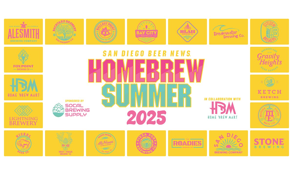 SDBeerNews's tweet image. #Summer is here and so is #HomebrewSummer 2025! See which #SanDiego County breweries are teaming w/local #homebrewers to brew their amateur #beer recipes on a pro scale &amp;amp; see what they&apos;ll release during the sunny season! | bit.ly/sdbnhbs25

#sdbeernews #craftbeer #sdbeer