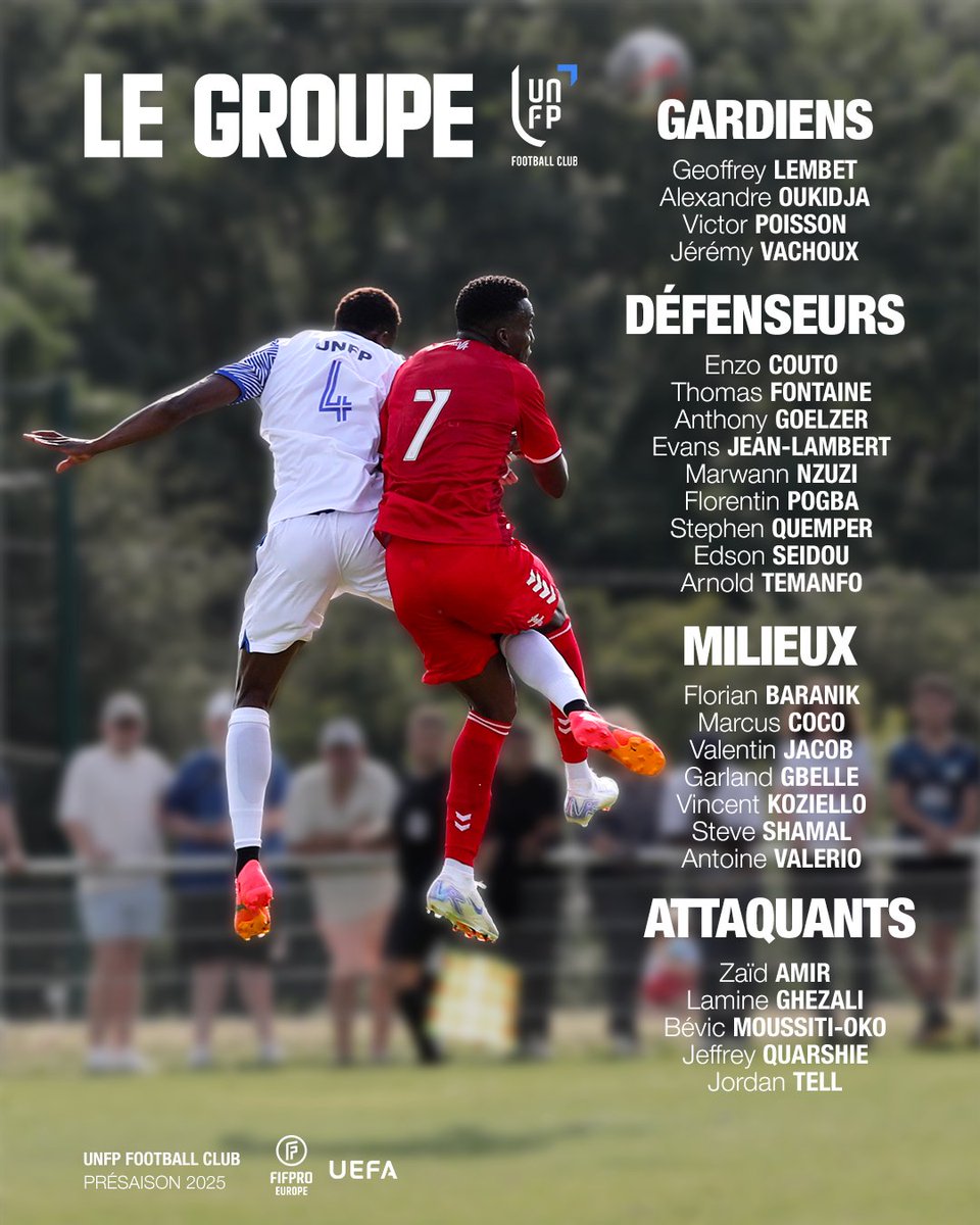 ✅ Voici le groupe de joueurs qui va débuter les 6 semaines de préparation de cette 35e édition de l'UNFP Football Club, sous la houlette du coach Laurent Peyrelade.

#UNFPFootballClub #nevergiveup