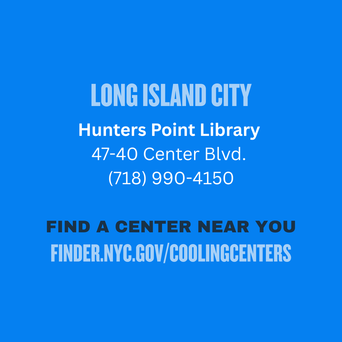 ValdezAssembly's tweet image. Stay safe from the heat Queens! NYC is under an extreme heat watch for the next couple days. Drink water, check on each other, and stay cool at one of the designated cooling centers across the city.
We’ve listed a few below, but for a full list visit: finder.nyc.gov/coolingcenters