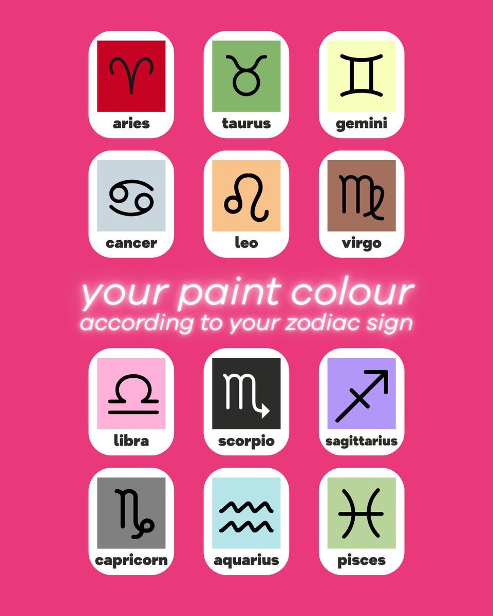 ExpertHomeTips's tweet image. Struggling to decide which paint colour to choose? Why not use your zodiac sign to help you decide? Share this with someone who’s thinking of decorating soon. 🎨

#PaintColours #RoomMakeover #PaintIdeas #InteriorDesign #ZodiacSign #Horoscope #PaintInspo #ColourScheme